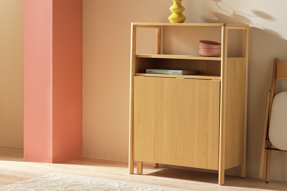Sideboard and folding dining table.